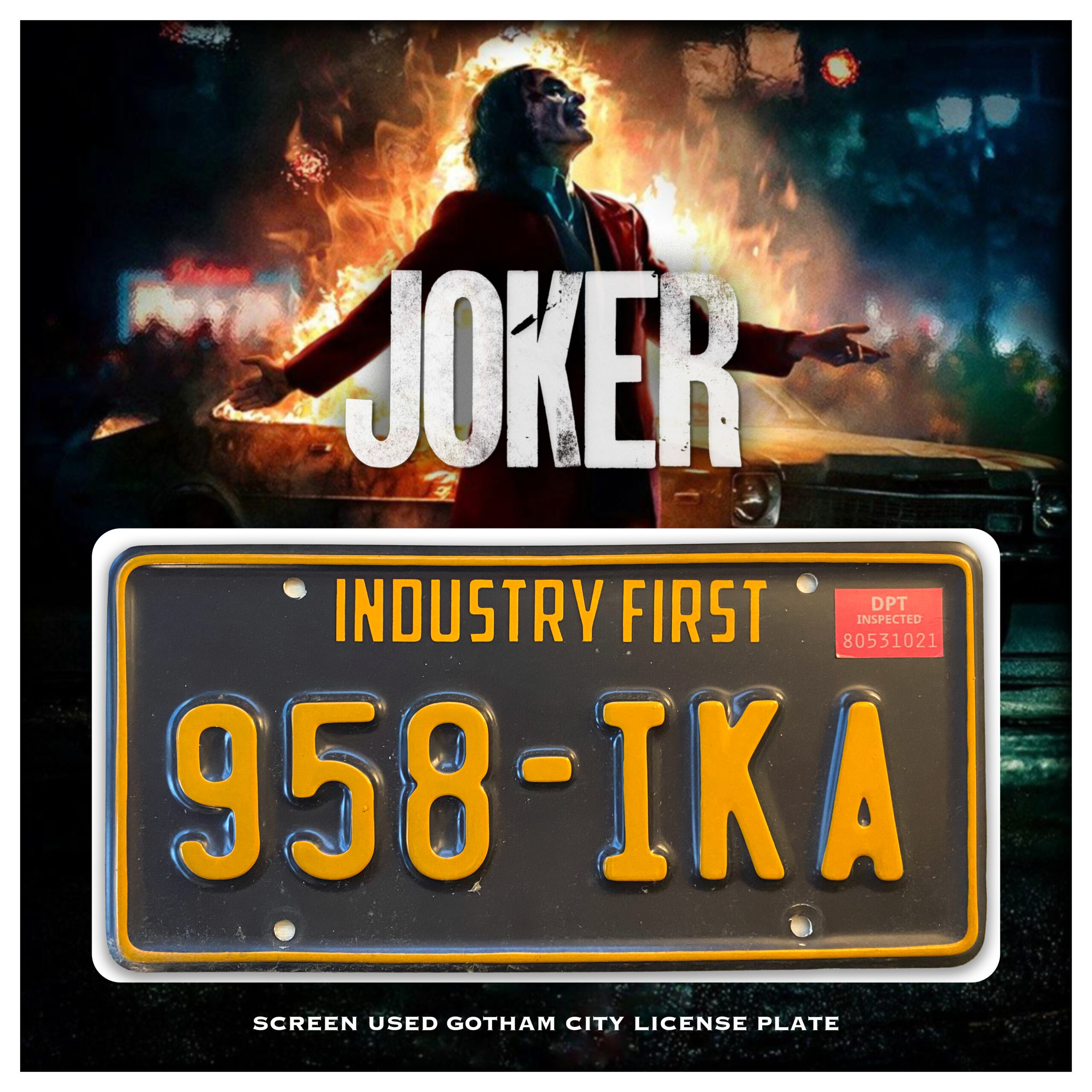 JOKER license plate prop