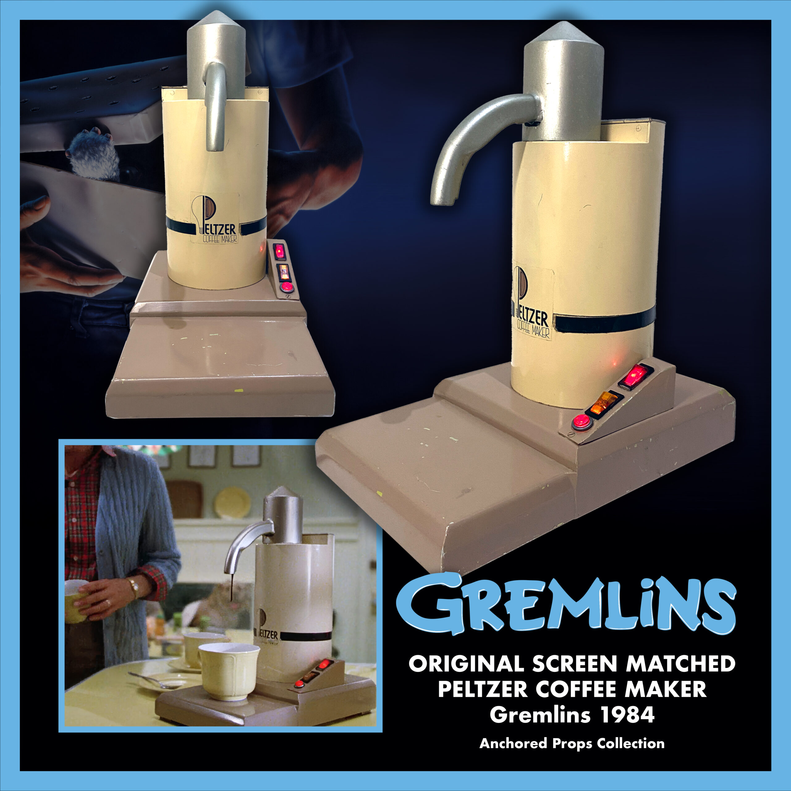 Gremlins Peltzer Coffee Maker Prop - Anchored Props