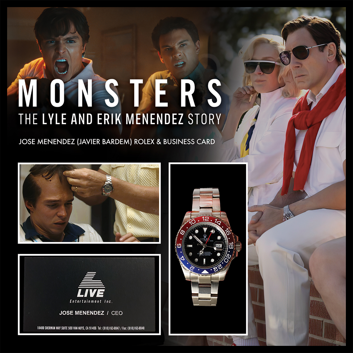 MONSTERS: The Lyle and Eric Menendez Story - Jose Menendez Watch & Business Card